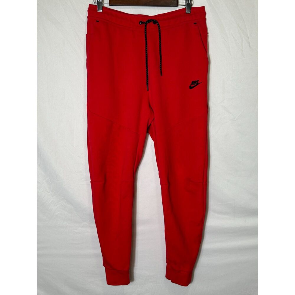 Nike Sportswear Tech Fleece Men's Joggers Size M "University Red/Black" Athletic